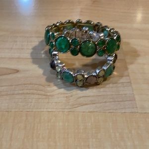 Bracelets, two custom jewelry stretchy bracelets